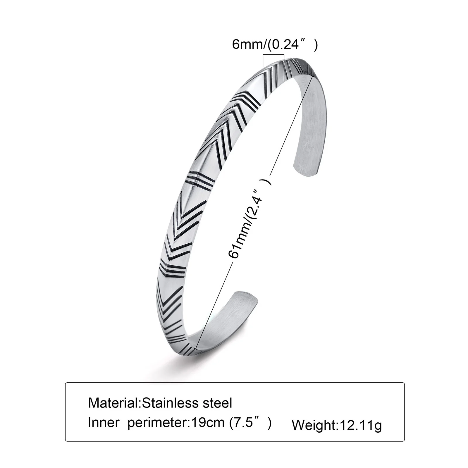Vnox Vintage Norse Viking Cuff Bangle for Men Stainless Steel Tribal Arrow Almut Male Bracelet Rock Punk Boy Retro Jewelry stainless steel bracelet metal bracelet