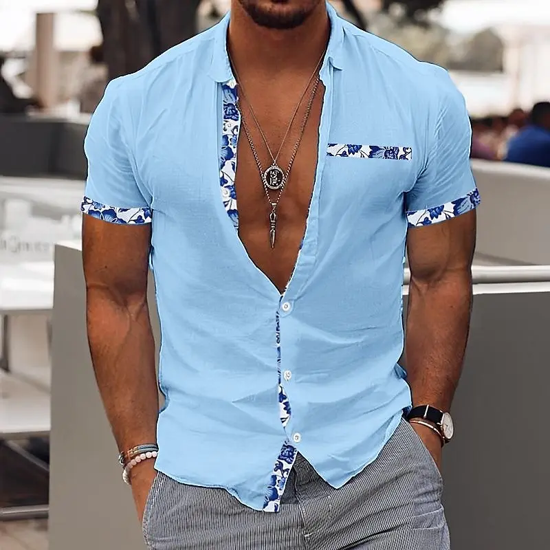 Hawaiian Shirt Men's Hawaiian Short Sleeved Shirt