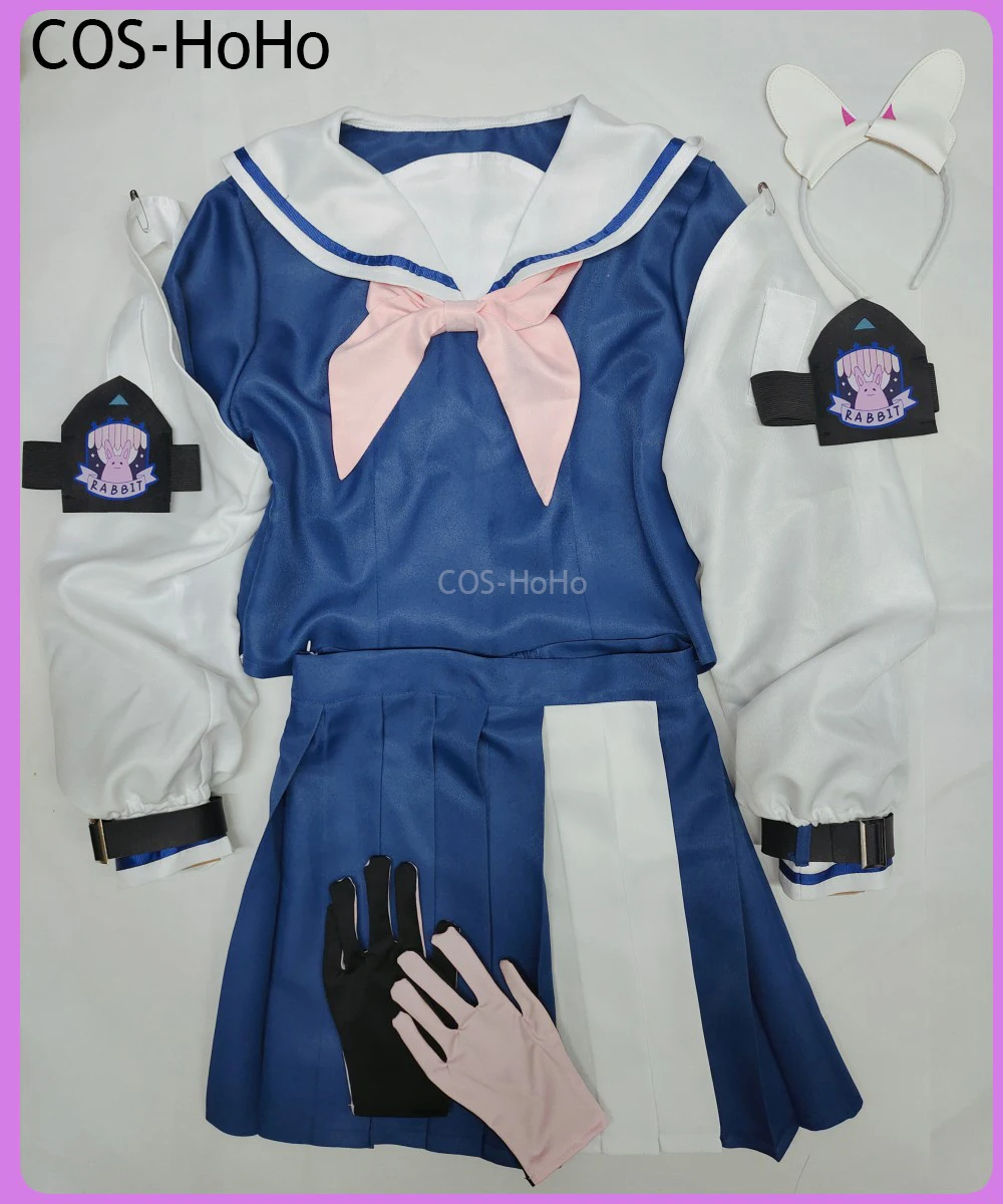 

COS-HoHo Blue Archive Tsukiyuki Miyako Sailor Suit Rabbit Team Lovely Uniform Cosplay Costume Halloween Party Role Play Outfit