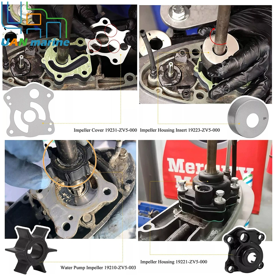 Impellerkit für Honda BF35/40, BF40/50A, BF40/50D, ersetzt OE Nr. 06192-ZV5-003 nur