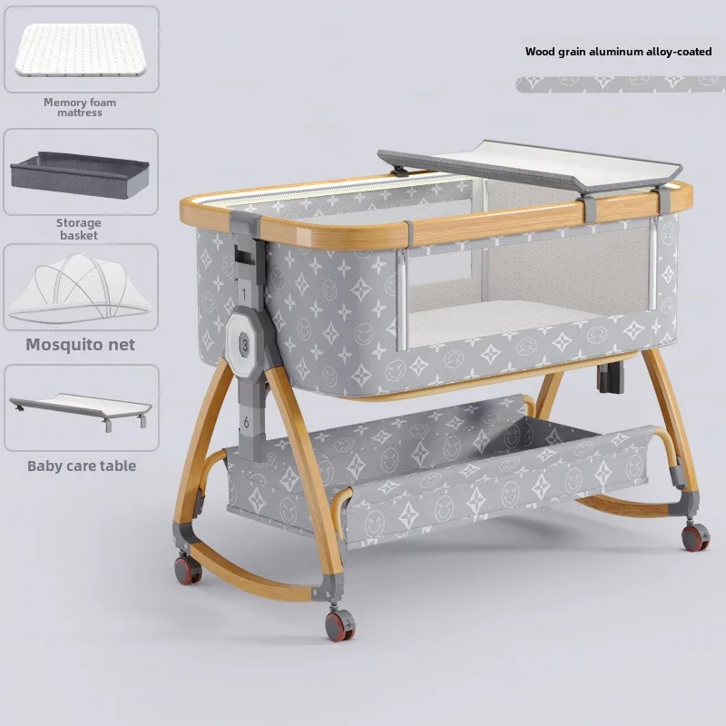 바퀴가 달린 접이식 알루미늄 합금 용 침대, 용 침대로 컨버터블 요람, 다기능 휴대용  공동 슬리퍼