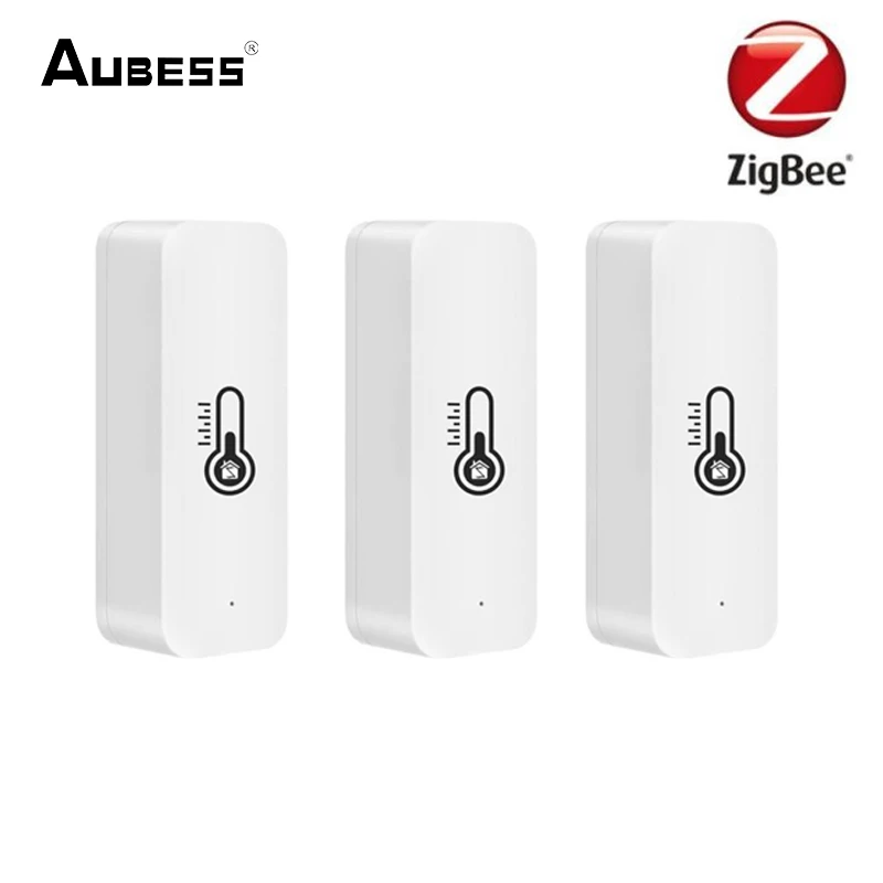 Tuya Temperature And Humidity Sensor Smart Home Security Battery Powered Zigbee Smart Life APP Work With Alexa Google Home 