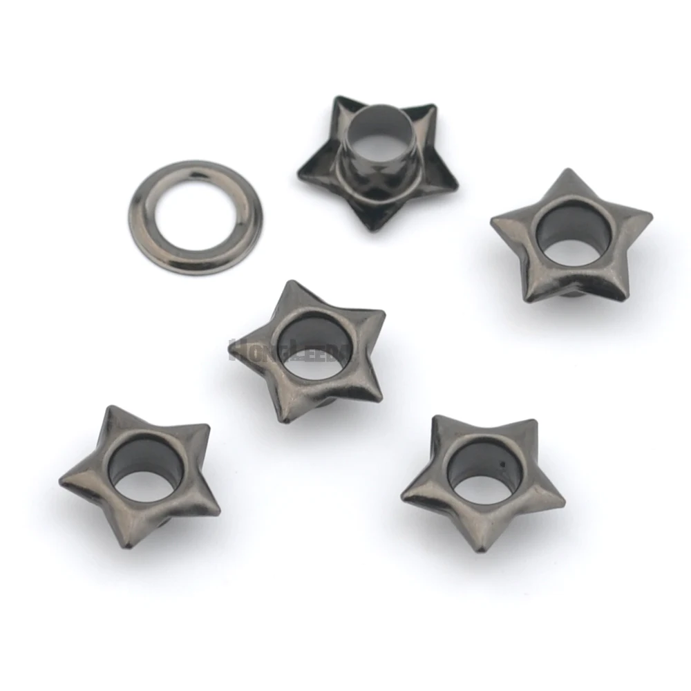150sets/lot 5mm metal brass eyelets with washer star shape metal grommets silver/black/bronze for eyelet grommet ring,eyelet grommet ring kit,grommet eyelet kit