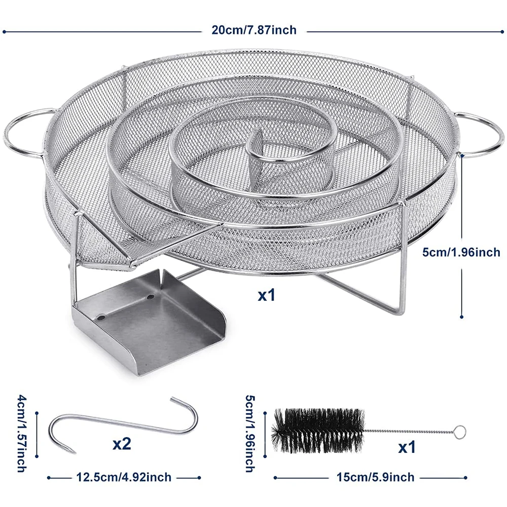 Générateur de fumée froide Générateur de fumée froide Barbecue à fumer à  froid rond en acier inoxydable pour gril et fumoir, fumoir froid au saumon  avec brosse et crochet