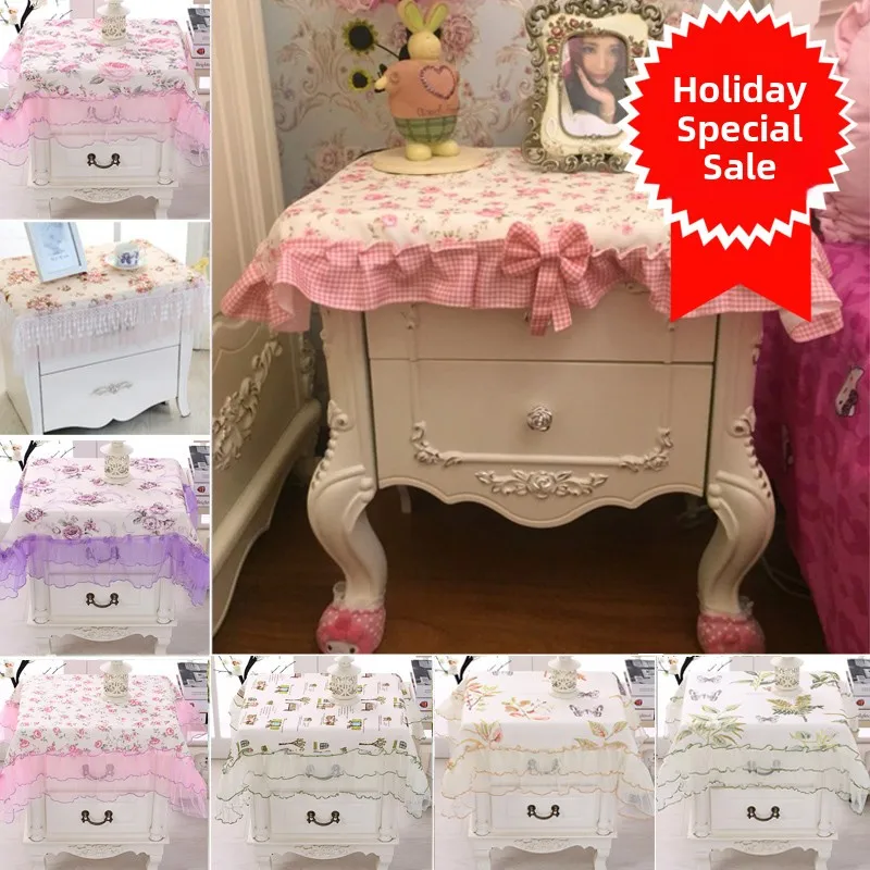 European Sle Bede Table Cover Cloth Dustproof Lace Coffee Table Cloth Universal Cover Towel Korean Sle Home Fabric