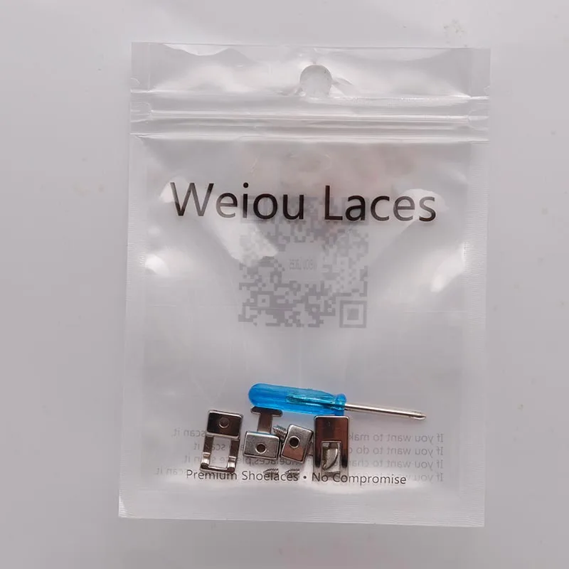 Weiou Lace Shoelace Accessory lacet epais Head 8.9*15.3mm Sneaker Cordon Cool Tips Replacement Silver Metal Canvas String Buckle