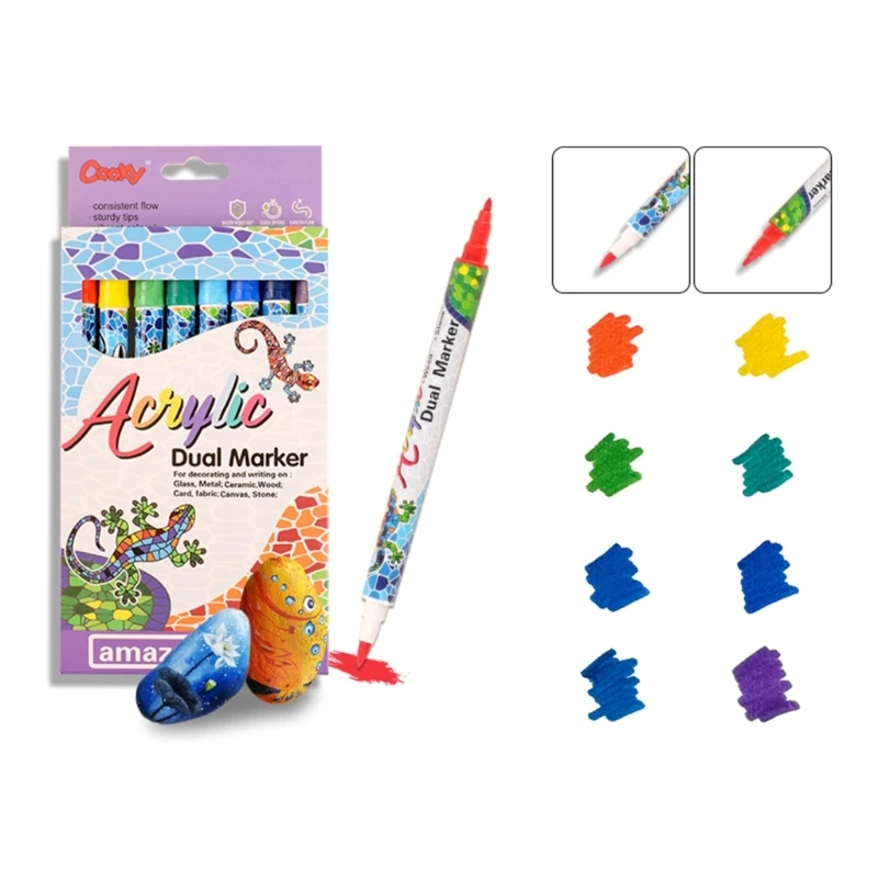 24 Colours Of Acrylic Paint Pens Waterproof Permanent Markers Art