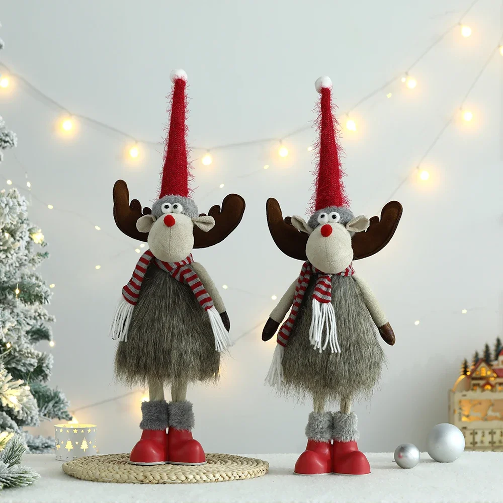 Muñeco de peluche de alce de pie grande de Navidad con luces LED,  estatuilla de Navidad, adornos de Reno para regalo de Navidad para niños,  decoraciones para el hogar - AliExpress, image size:1000x1000