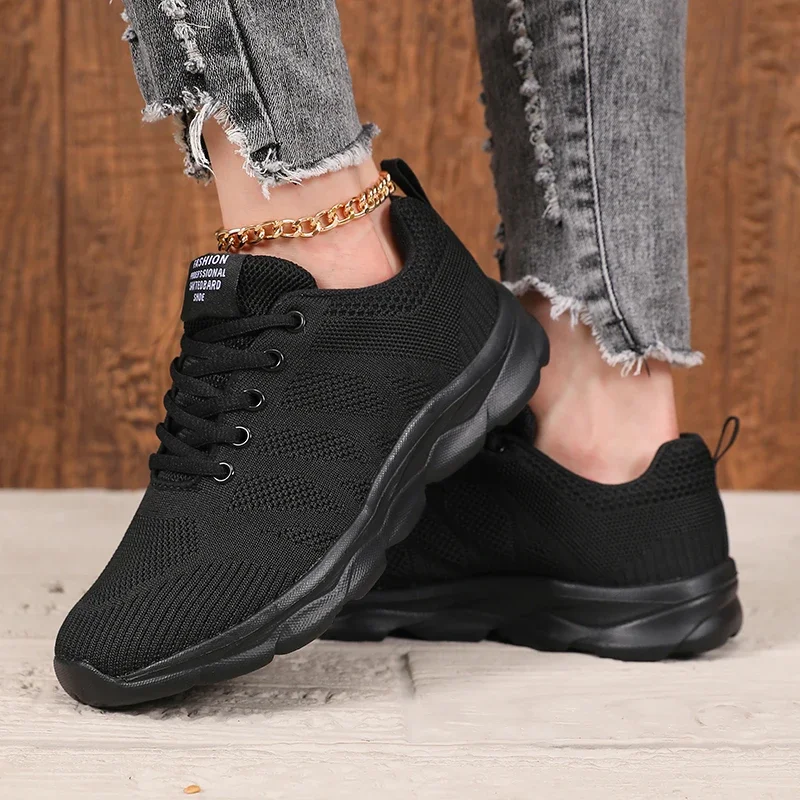 New Summer Women's Woven Mesh Shoes Stylish Minimalist Black Exquisite Sneakers Quick-Drying Anti-Skid Breathable Running Shoes