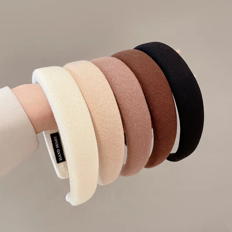 2023 Mode Haarband Haarbänder für Frauen Mädchen Einfarbig Twilled Stirnbänder Designer Breites Haarband Haarschmuck Kopfbedeckung – Detail 4