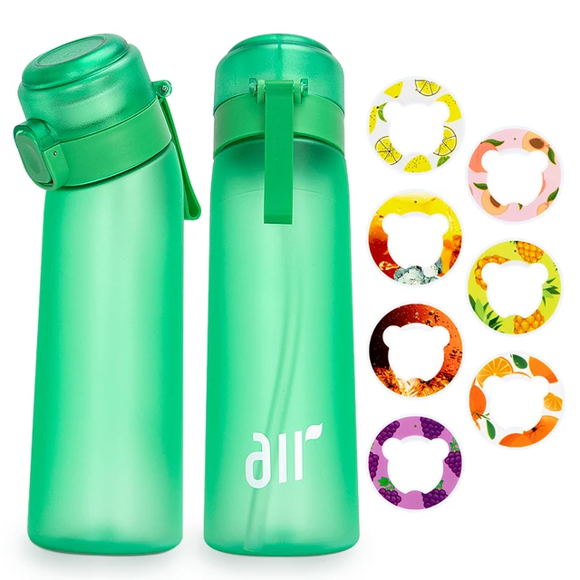1pc Air Water Bottle With 1pc Random Bear Flavor Pods Portable Transparent Water Cup With Straw Leak Proof Outdoor Sports Cups 6