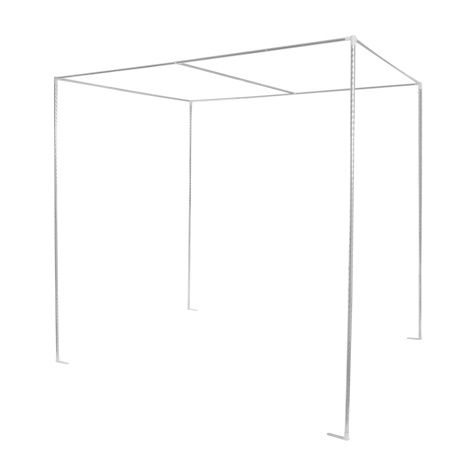 1.5m/2m Stainless Steel Mosquito Net Adjustable Canopy Bed Frame Modern Rectangular Bracket Silver for Queen/King Size Bed