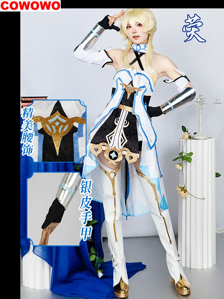 

COWOWO Genshin Impact Lumine Women Dress Cosplay Costume Cos Game Anime Party Uniform Hallowen Play Role Clothes Clothing