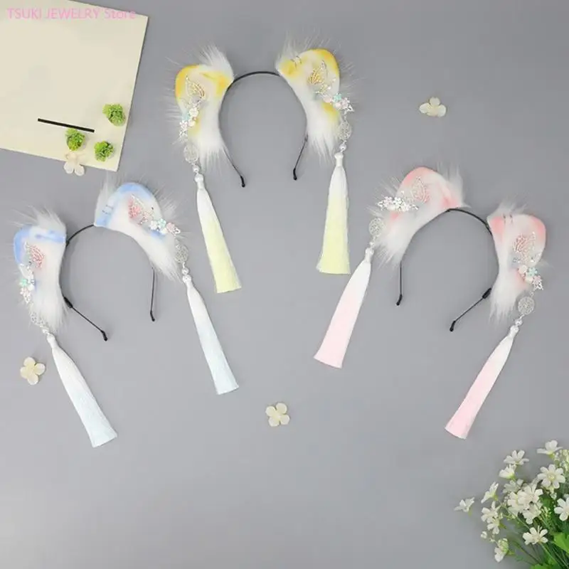 62ke Schöne Stirnband Cartoon Katze Ohrform Haar Hoop süßes Haarband für Frauen Mädchen – Detail 8