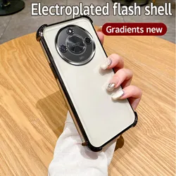 Shiny Glitter Silicone Back Cover with Plated Camera Lens Protection for Magic6 Lite (4jfs black)