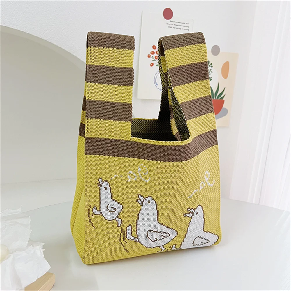 Cute Duckling Vest Bag Women Mini Knot Wrist Bag Japanese Casual Color