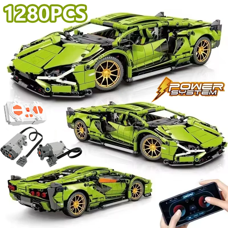Novotécnico1280pçsblocosdeconstruçãocarrocontroleremotoelétricoestáticoopcionalmodelocarromocveículosdiybrinquedospresentesaniversário-AliExpress15