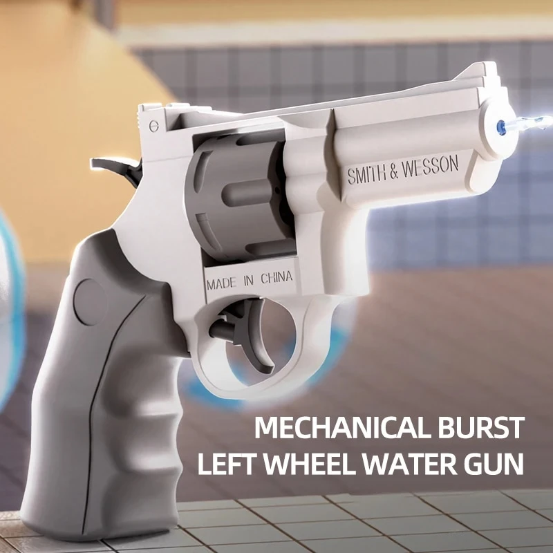 1Pcs Summer Water Gun Toy Mechanical Continuous Revolver Water Gun Toys Boys Girls Outdoor Beach Water Toys Kids Holiday Gifts 3