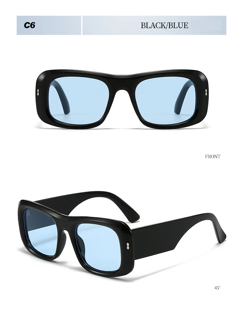 1/4 Stück Vintage Quadratische Sonnenbrille für Damen Großer Rahmen Bonbonfarben Marken-Sonnenbrillen Damen Farbverlauf Leoparden-Brillen Unisex ﻿ UV400 – Detail 13
