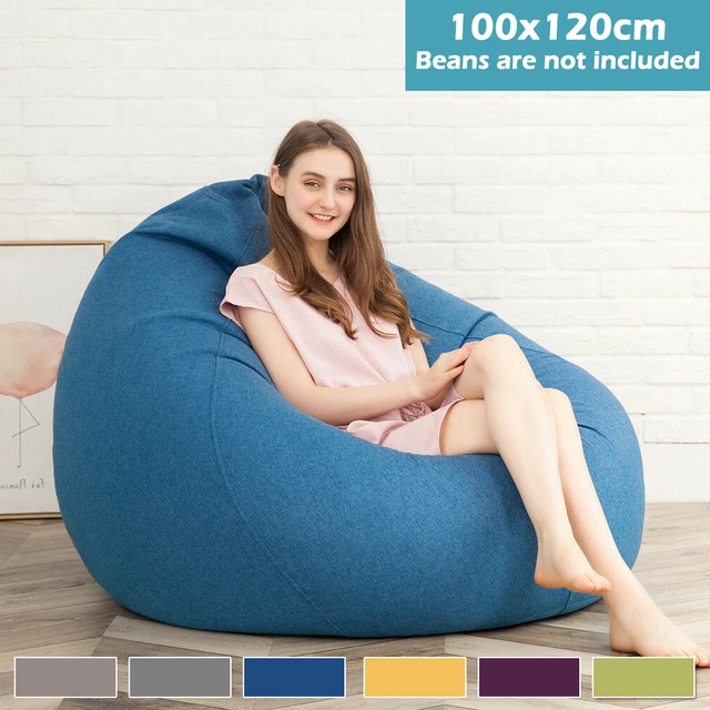 100x120cm Bean Bag Chairs Couch Sofa Cover Indoor/Outdoor Lazy Lounger For  Adult