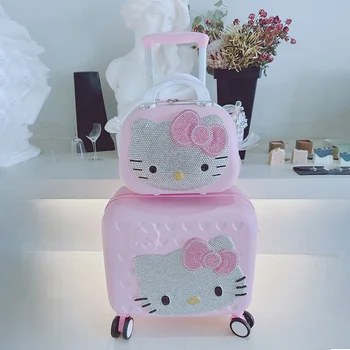 오리지널 헬로 키티 여행 가방, 만화 여행 화장품 케이스, 대용량 다기능 심플 잠금, 귀여운 수제 선물