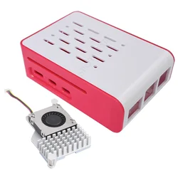 Enhanced Raspberry Pi Cooling Case - Red - White Design for Case - With - fan