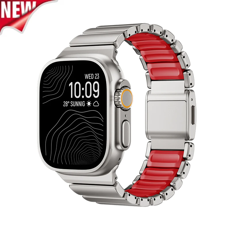 Titanium Silicone Magnetic Metal Strap for Smartwatches – Men's Band