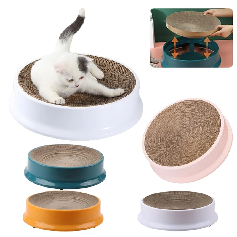 Round Cat Scratching Board Claw Grinder cat toy Corrugated Paper Kitten
