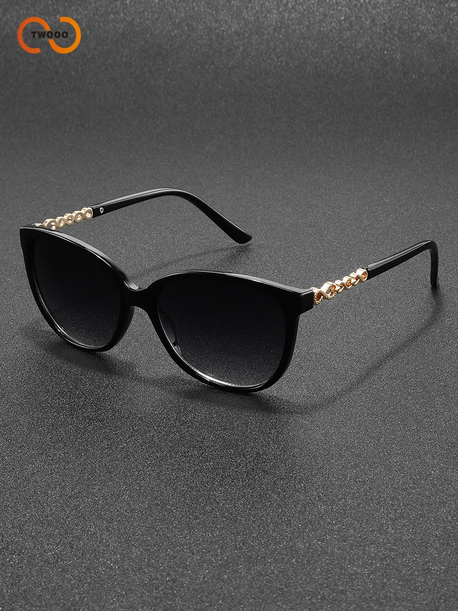 Katzenaugen-Sonnenbrille für Damen mit Metallkette, stilvoll und vielseitig, leicht – Detail 3