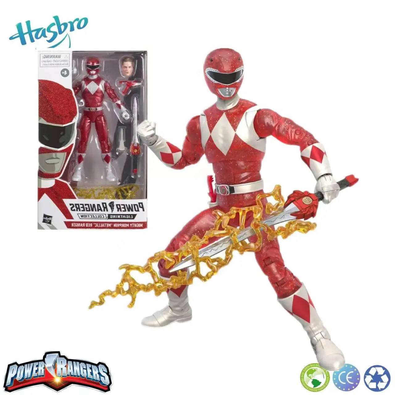 

Hasbro 6 Inch Original Power Rangers Lightning Collection Mighty Morphin Metallic Red Ranger Action Figure Toy F2351Gifts