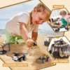 8pcs/set Alloy Engineering Truck with Road Sign&Mat Classic Construction Model Vehicle Excavator Loader Tractor Toy Car for Boys 6