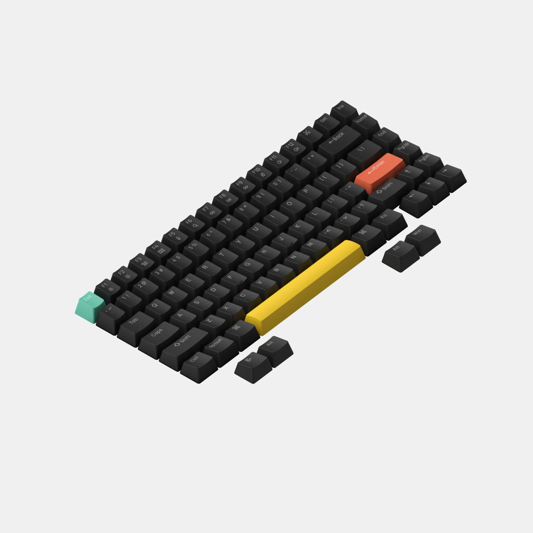 プフィーチェリープロファイルシャインスルーpcキーキャップブラック 