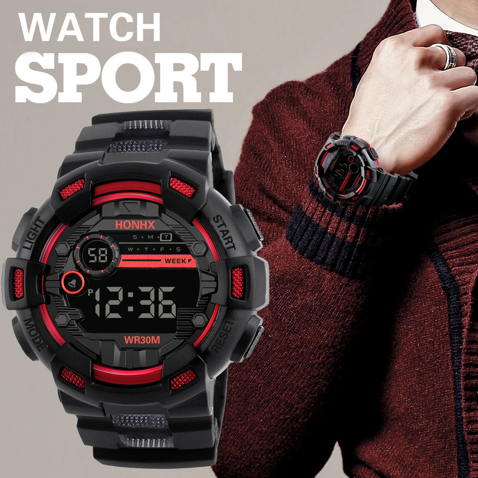 2022 Fashion Men's LED Digital Watch Date Sport Outdoor Electronic Watch for Men Shockproof Military Watches relogio masculino