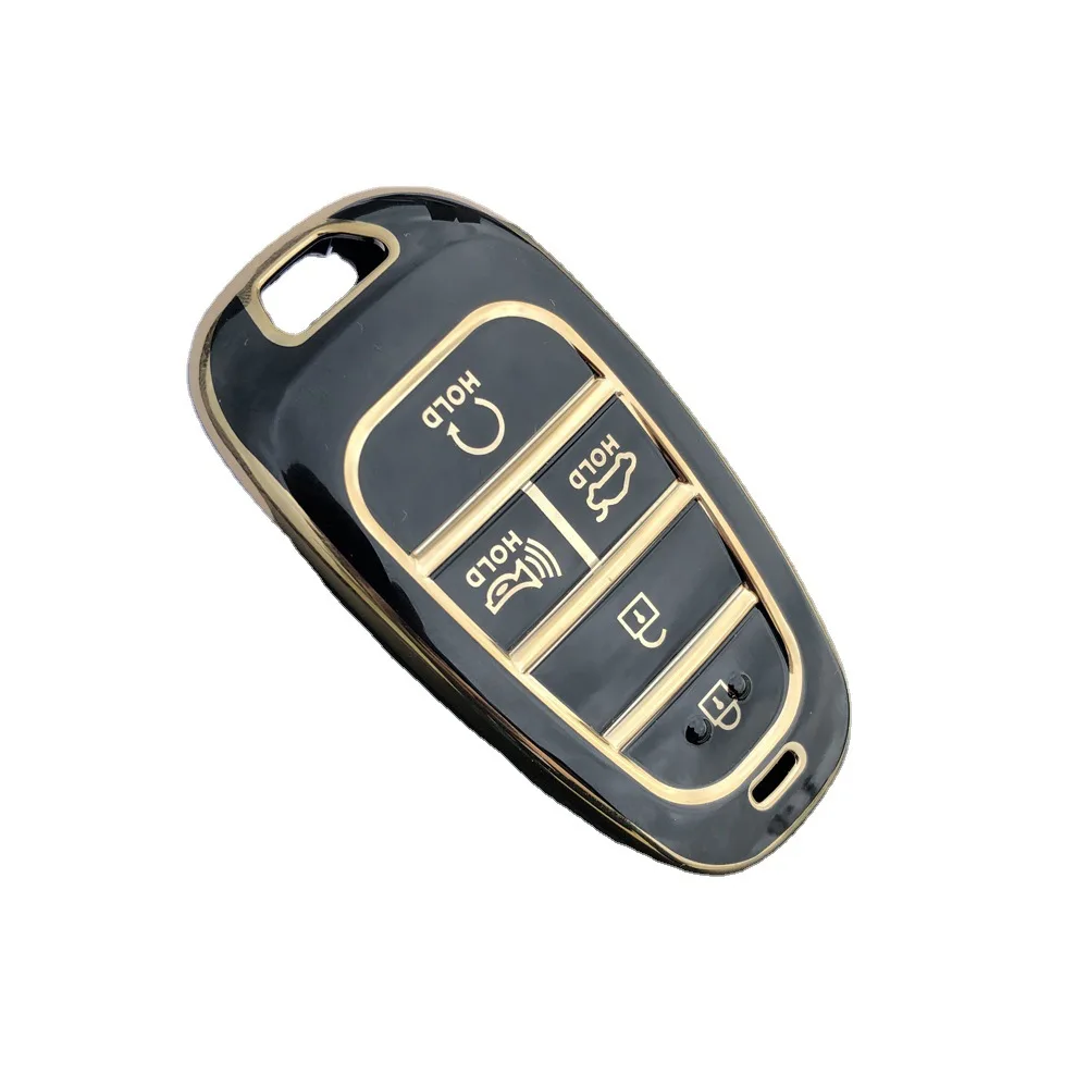 TPU Car Key Case Cover for Hyundai Santa Fe Tucson 2022 NEXO NX4 Atos Prime Solaris 2021 4 5 Button Auto Accessories
