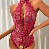 Teddy Lingerie érotique pour femmes, soutien-gorge ouvert en dentelle, vêtements de nuit sans entrejambe, sous-vêtements Sexy, grande taille, soutien-gorge Transparent, body, vêtements sexuels 3