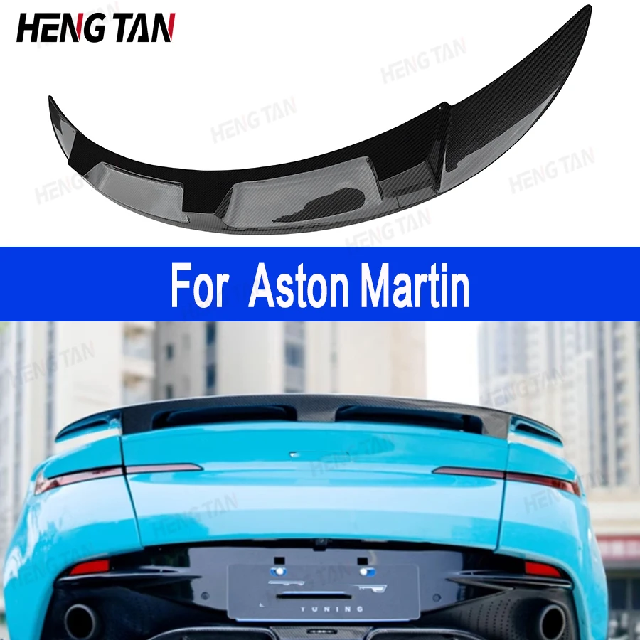 

For Aston Martin High quality Dry carbon fiber Tail fins ducktail rear spoiler wing racing trunk wing splitter Body Kit