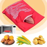Sac de pommes de terre au micro-ondes réutilisable Express sac de cuiseur de pommes de terre au four pommes de terre parfaites 4 minutes pochette de cuisson rouge 2