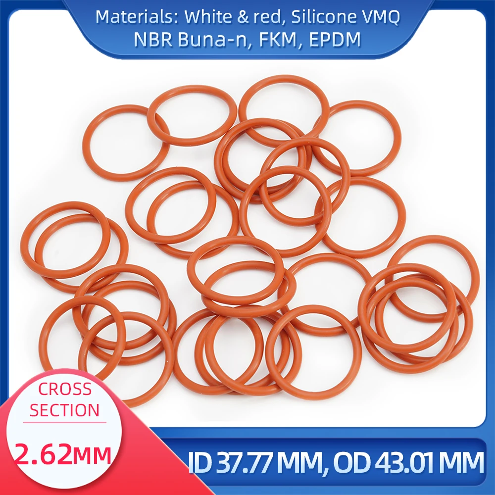 

O Ring CS 2.62 mm ID 37.77 mm OD 43.01 mm Material With Silicone VMQ NBR FKM EPDM ORing Seal Gaske