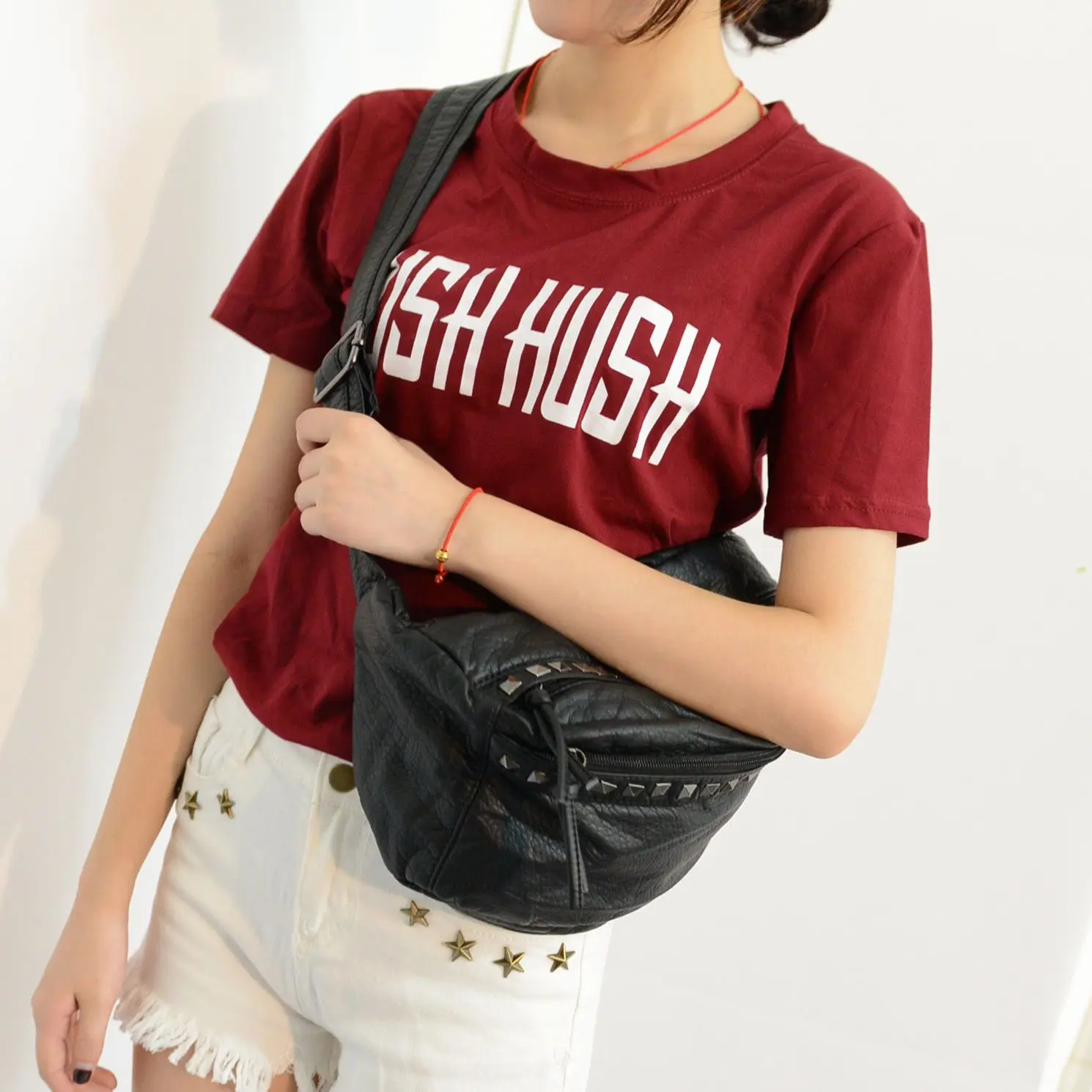 2023 New Simple Versatile Chest Bag Outdoor Sports Rivet Motorcycle Style Single Shoulder Oblique Straddle Backpack For Women