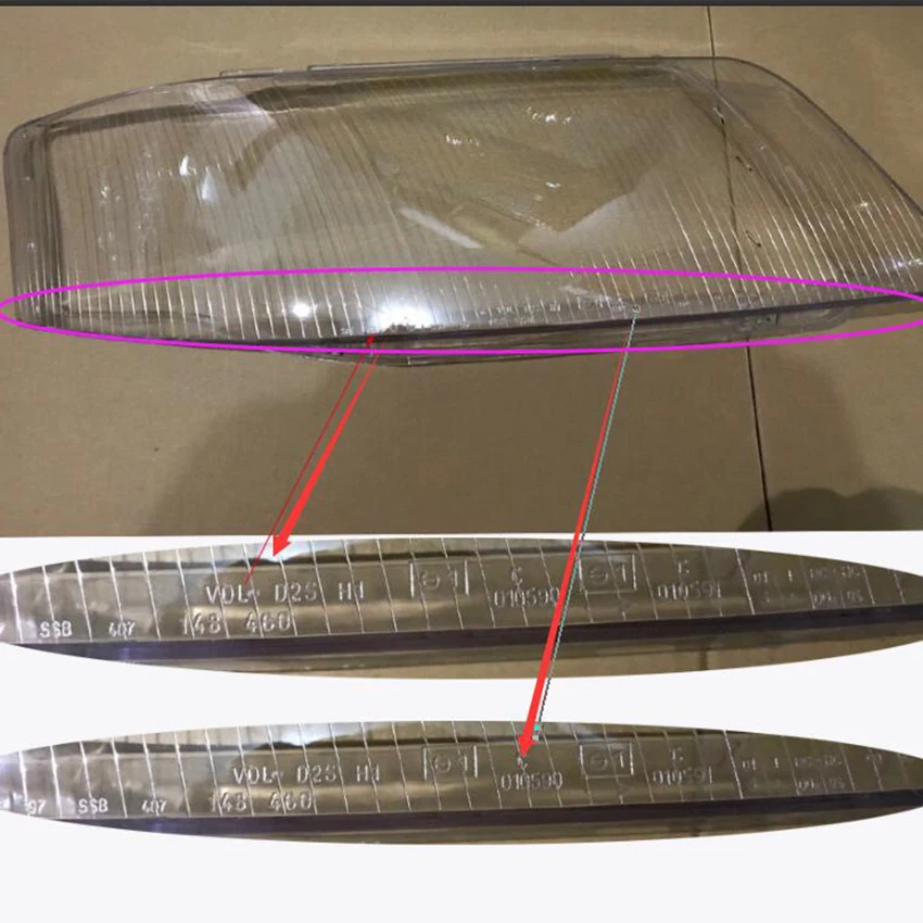 A6 C5 Lens Transparent Lampshade Headlight Cover Transparent Plastic