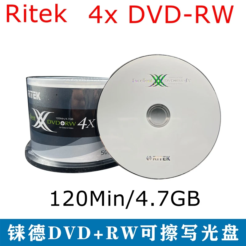 Ritek Excellent 1-4X DVD+RW Rewriteable Blank Disc 12CM 120Min/4.7GB Disk For Data And Video 1PCS/2PCS/5PCS