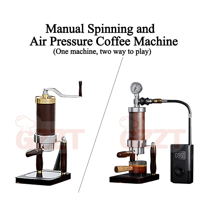 Manual Coffee Machine 51MM Pneumatic Espresso Maker Air Connecting Outdoors