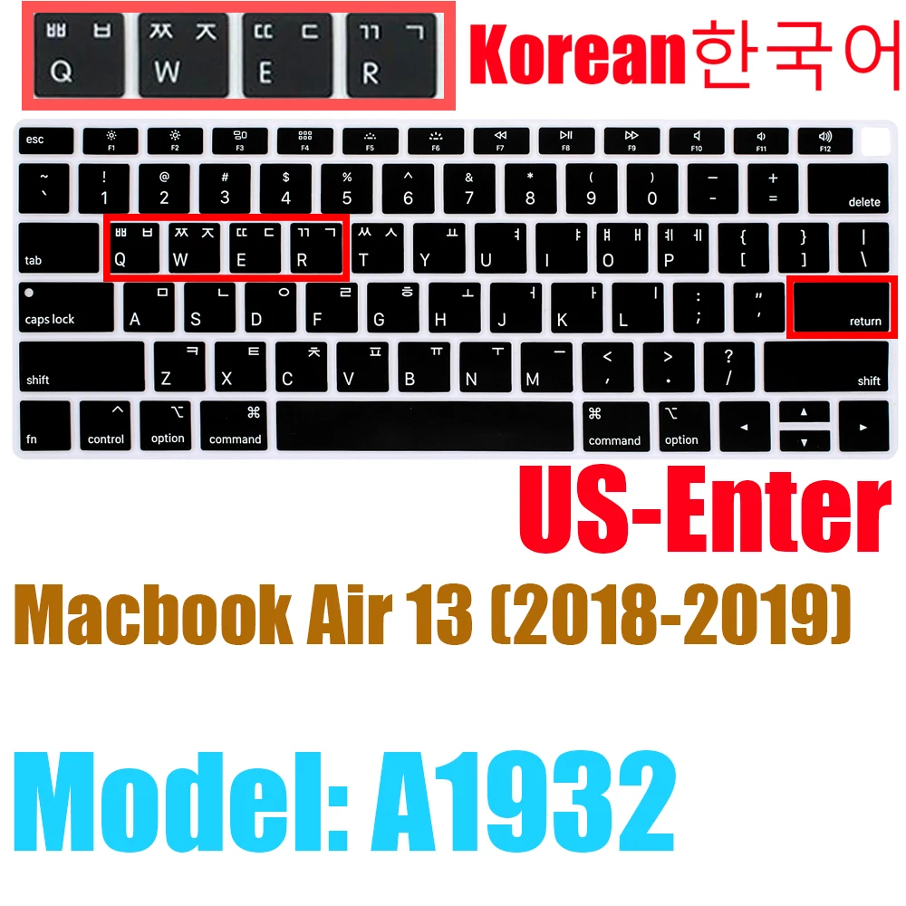 Korean Silicone Keyboard Cover Skin for MacBook & iMac Magic Keyboard