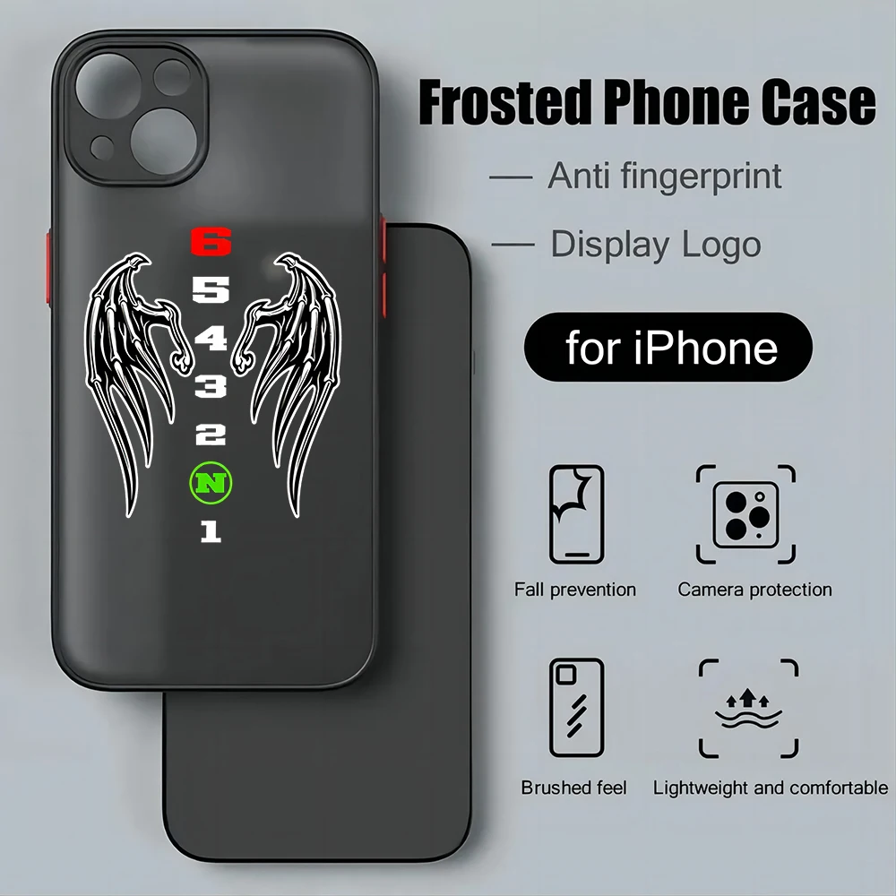 thumbnail image 1 of Funda de teléfono de lujo para motocicleta, cubierta trasera transparente mate para iPhone 15, 14, 13, 12, 11, Mini Pro Max, X, XR, XSMax, 7, 8 Plus, 1N23456, 1 of 5
