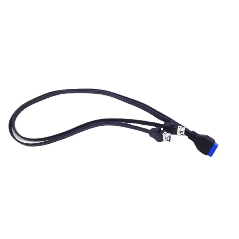 Dual Usb 3.0 Feminino para 20 Pin Header Motherboard Adaptador Cabo de Extensão Painel Usb Parafuso Mount Motherboard Flat Cabo Cord - Imagem 4