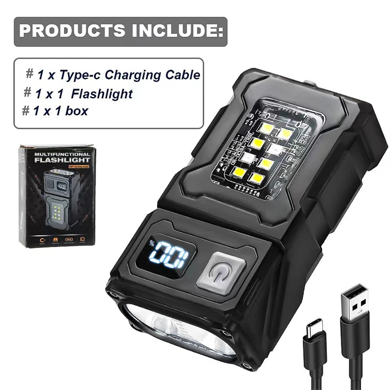 Torcia portatile da campeggio all'aperto da 500 lumen / Torce da equitazione multifunzionali impermeabili ad angolo regolabile