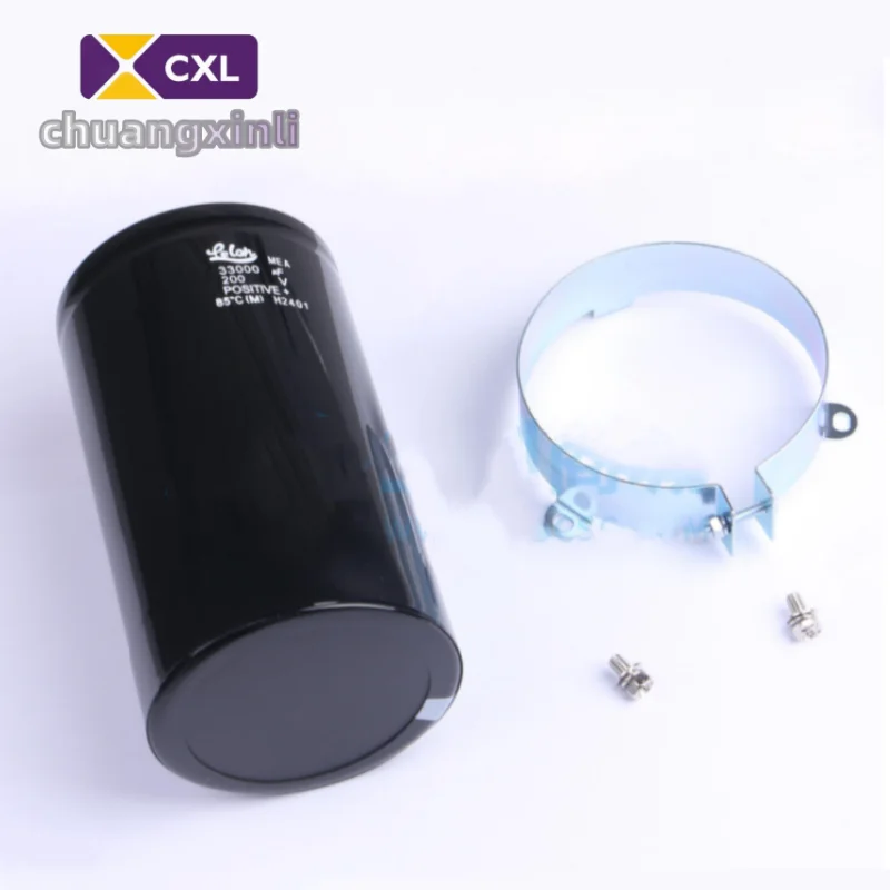 1 PCS / LOT MEA333M2D- -E157 33000uF ± 20% 200V four-piece bolt type aluminum electrolytic capacitor diameter 89mm length 157mm