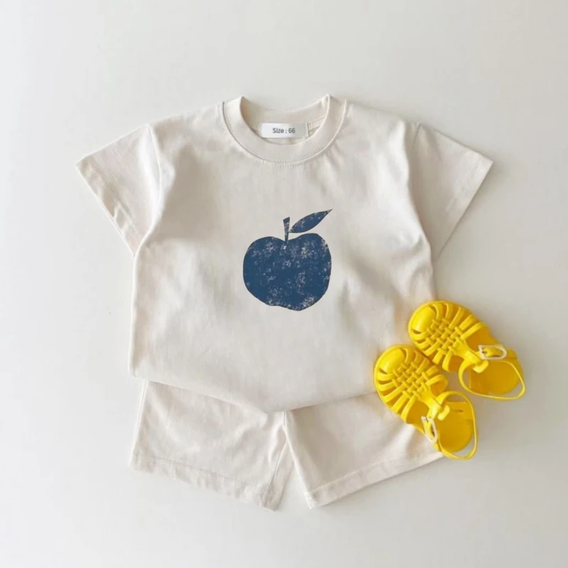 Summer Baby Boy Cotton Clothes Set Kid Girls Fruit Printed T-shirts and Shorts 2 Pieces Suit Children Short Sleeve Tracksuits