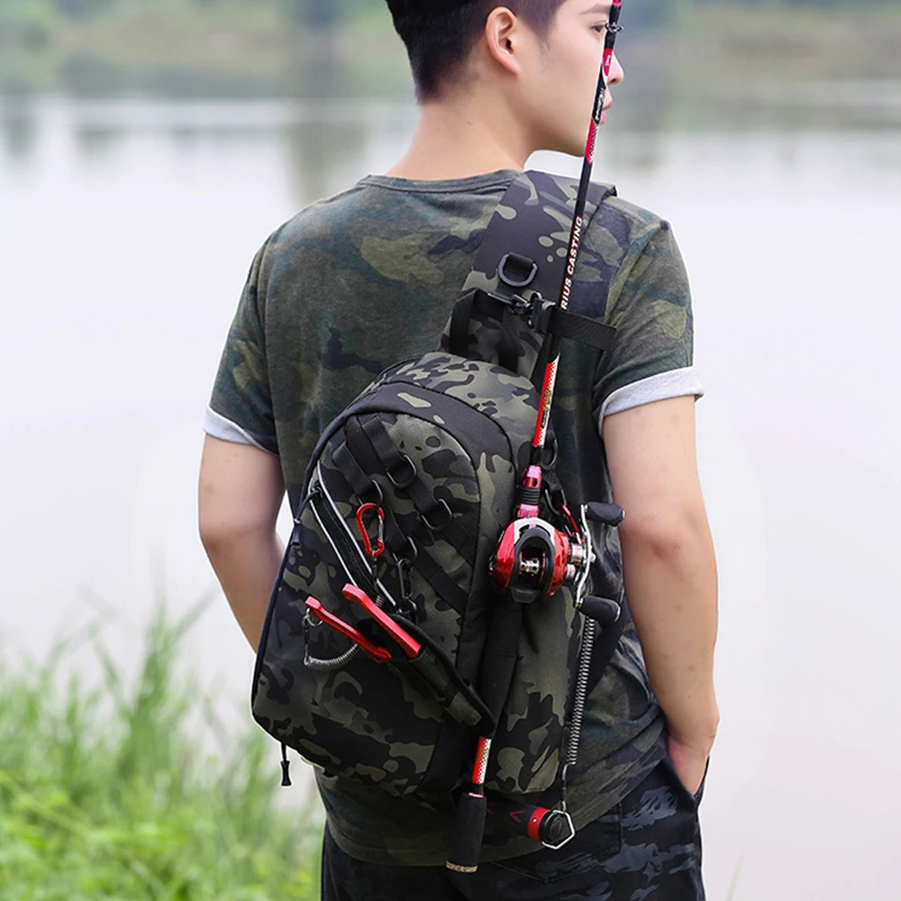 Fishing Tackle Storage Bag Waterproof Fishing Sling Backpack  Multifunctional Fishing Gear Bag Fishing Accessories Organizer