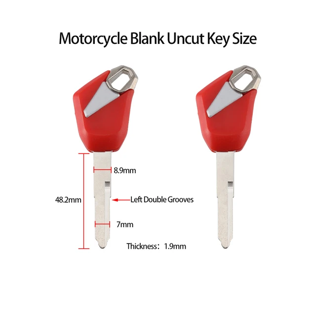 Cikonielf clé pour sac de réservoir Remplacement de clé de moto non coupé  avec coque de style en fibre de carbone pour sac de